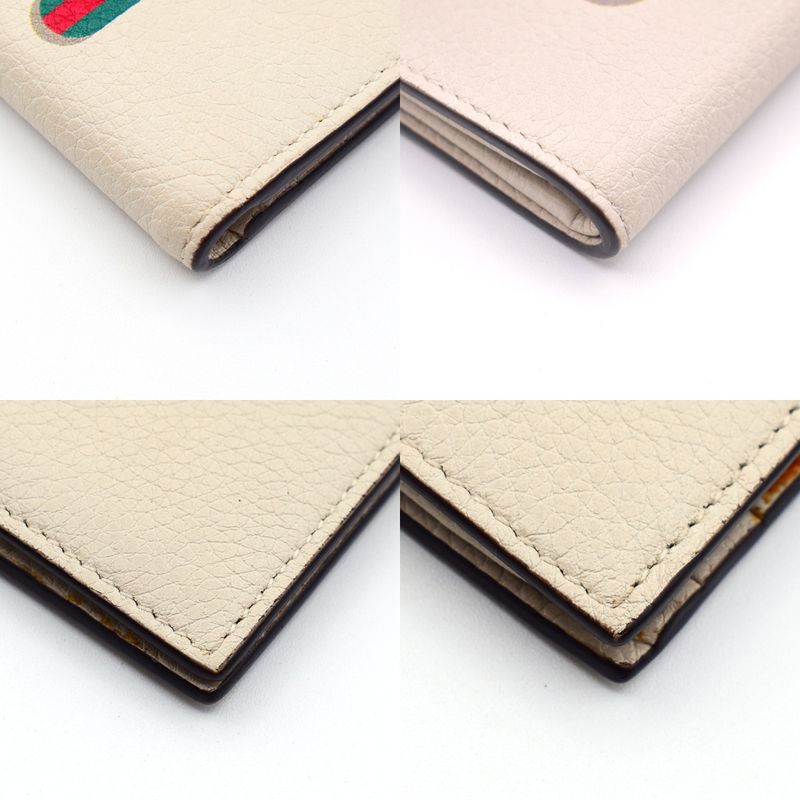Gucci Wallet Logo Print Bifold Leather White 31 Bs007 — view 5