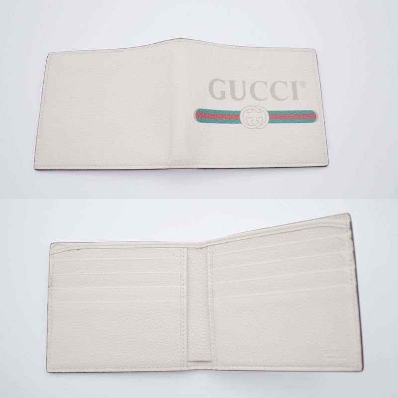 Gucci Wallet Logo Print Bifold Leather White 31 Bs007 — view 7