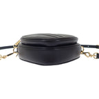 Gucci Interlocking G Heart Shoulder Bag Calf Black Gold Hardware — view 7