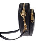 Gucci Interlocking G Heart Shoulder Bag Calf Black Gold Hardware — view 5