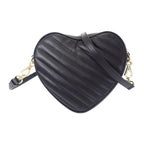 Gucci Interlocking G Heart Shoulder Bag Calf Black Gold Hardware — view 3