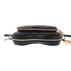 Gucci Interlocking G Heart Shoulder Bag Calf Black Gold Hardware — view 6