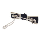 Chanel Bow Aa9921 Barrette Silk Black Silver Hardware — view 5