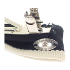 Chanel Bow Aa9921 Barrette Silk Black Silver Hardware — view 7
