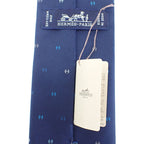 Hermes Silk Twill Tie H Tonneau T Navy Multicolor — view 8