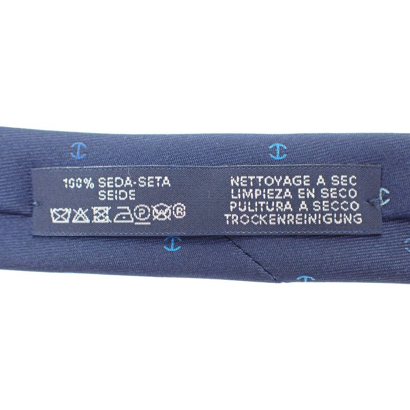Hermes Silk Twill Tie H Tonneau T Navy Multicolor — view 6
