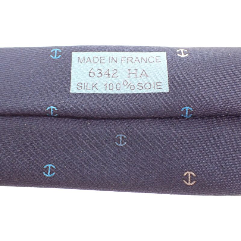 Hermes Silk Twill Tie H Tonneau T Navy Multicolor — view 7
