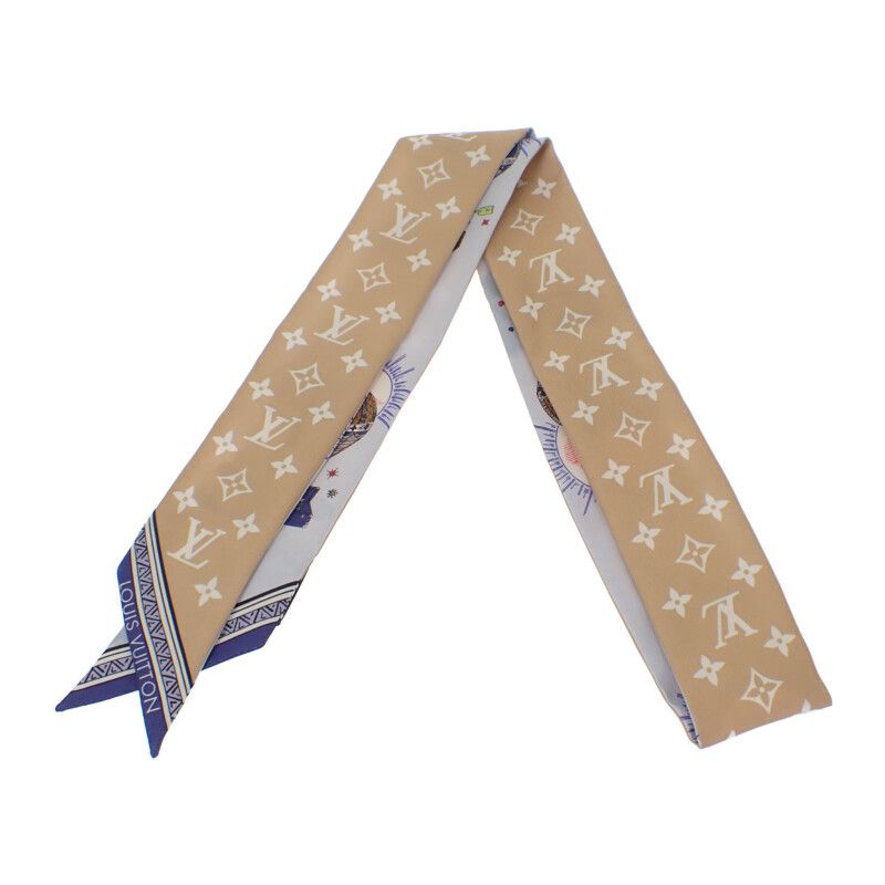 Louis Vuitton Eclipse Bandeau Scarf Silk Blue Beige — view 2