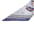 Louis Vuitton Eclipse Bandeau Scarf Silk Blue Beige — view 4
