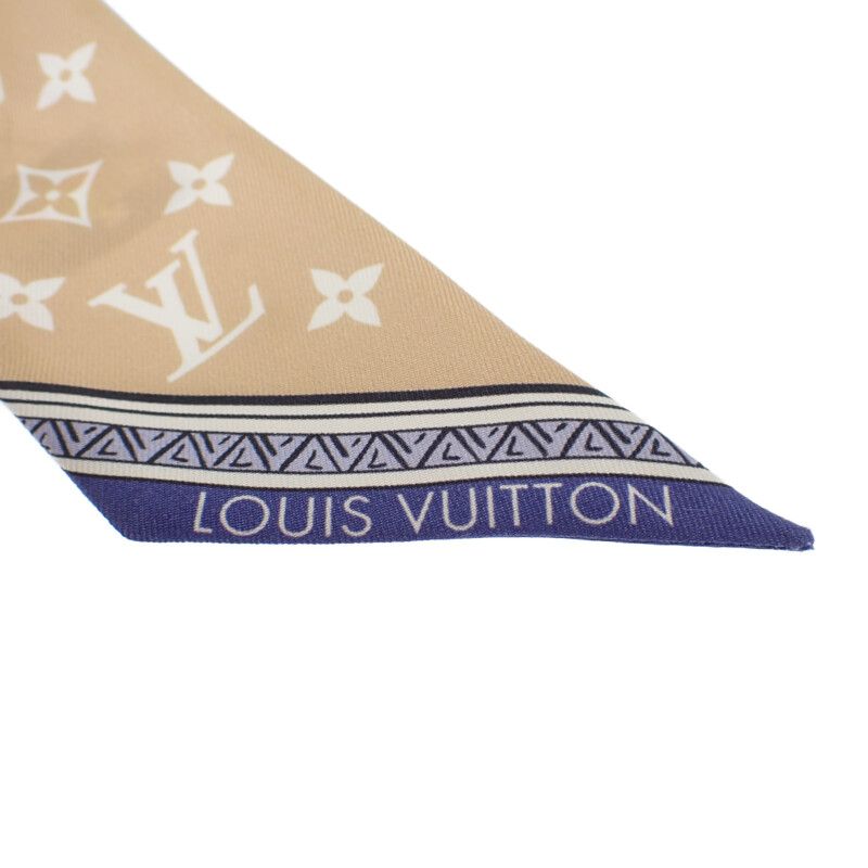 Louis Vuitton Eclipse Bandeau Scarf Silk Blue Beige — view 5
