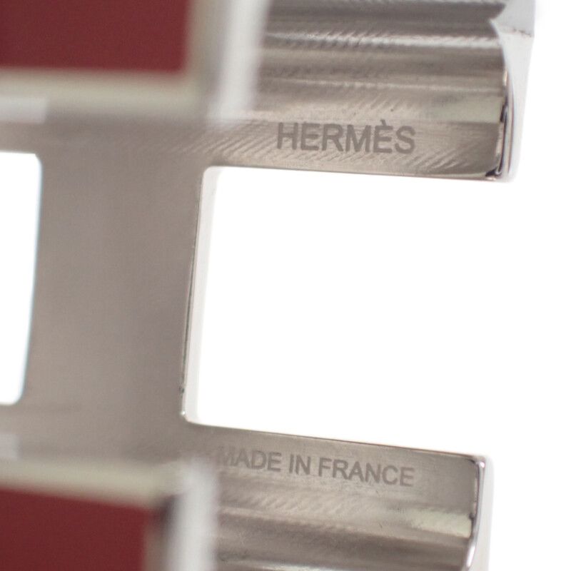 Hermes H Cheval S 01 Scarf Ring Clip Metal Red Black — view 5
