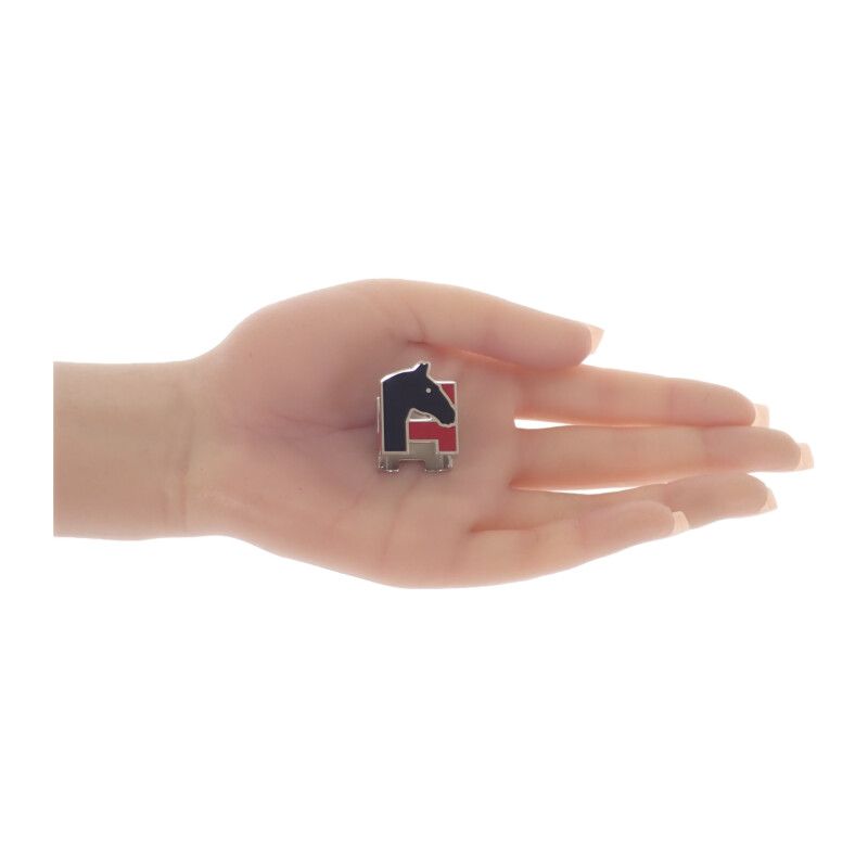 Hermes H Cheval S 01 Scarf Ring Clip Metal Red Black — view 6
