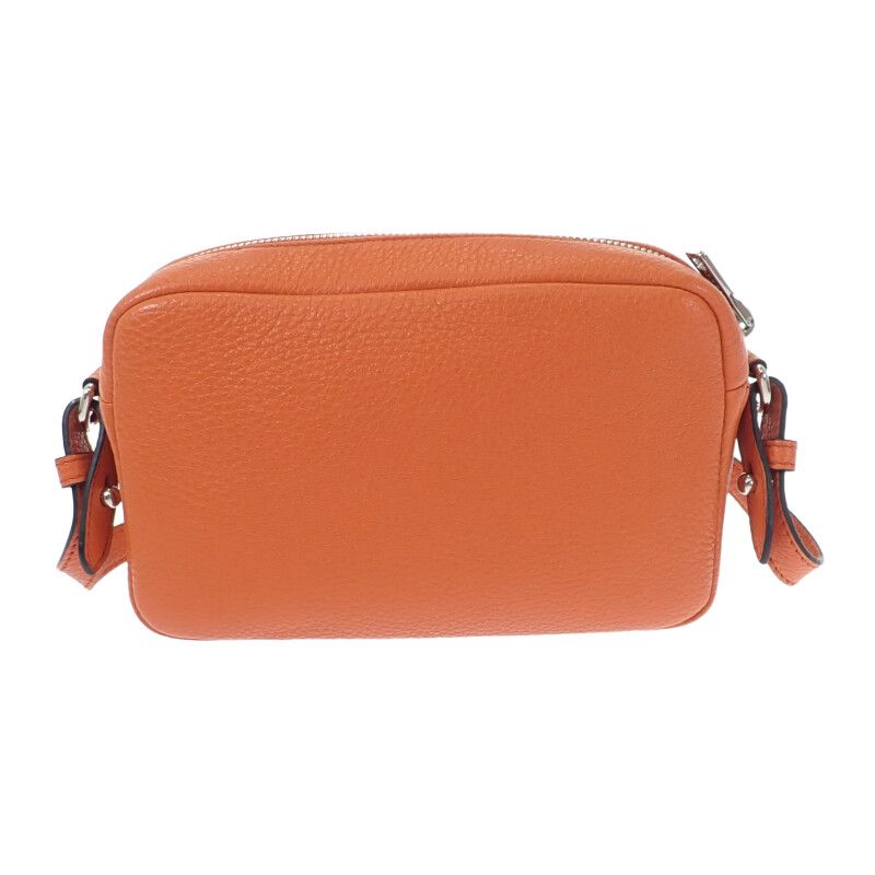 Prada Vittero Dino Soft 1 Bh192 Shoulder Bag Leather Orange Silver Hardware — view 2