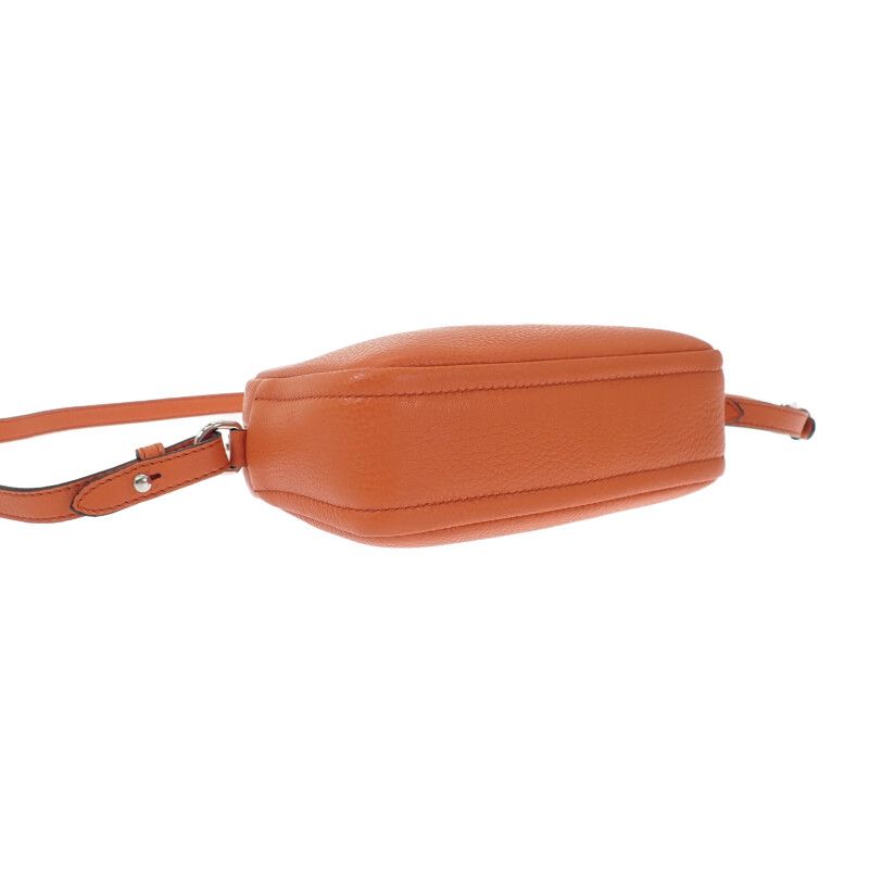 Prada Vittero Dino Soft 1 Bh192 Shoulder Bag Leather Orange Silver Hardware — view 5