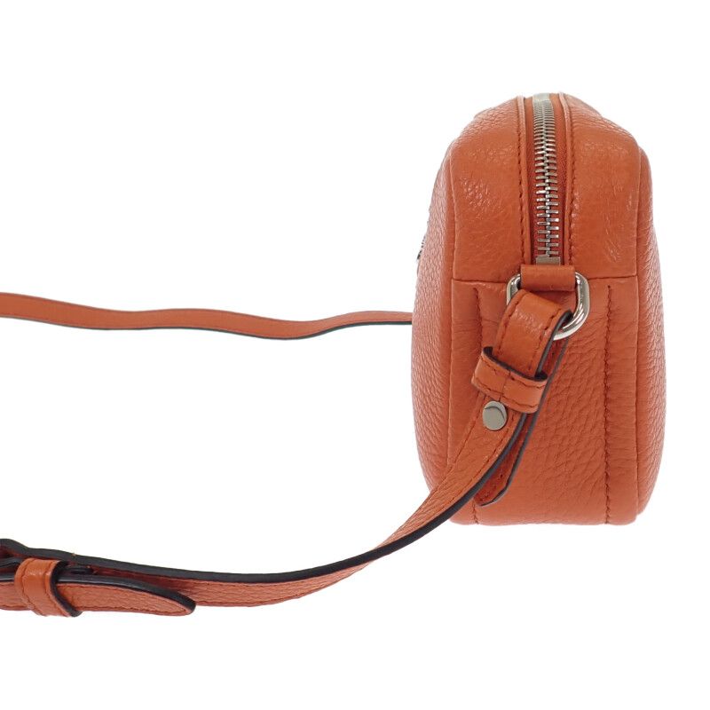 Prada Vittero Dino Soft 1 Bh192 Shoulder Bag Leather Orange Silver Hardware — view 4