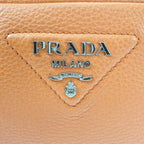 Prada Vittero Dino Soft 1 Bh192 Shoulder Bag Leather Orange Silver Hardware — view 7