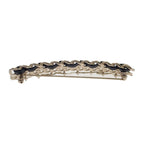 Chanel CC Logo Chain Brooch Metal Leather Gold Black Accessories Cute — view 5