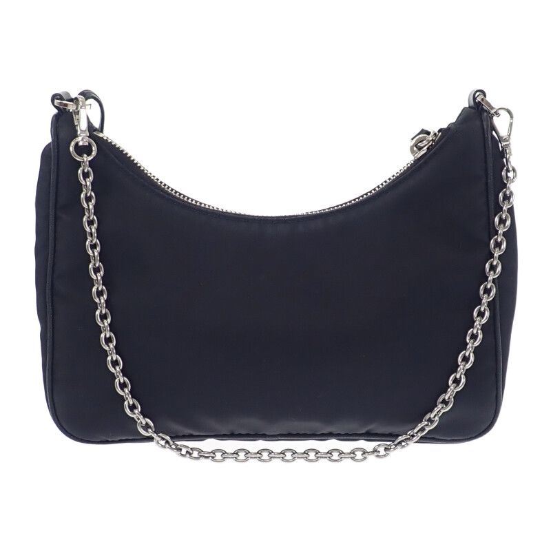 Prada Re-edition 2005 Shoulder Bag Handbag 1 Bh204 2-Way Nylon Black Silver — view 3
