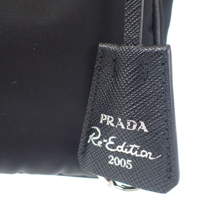 Prada Re-edition 2005 Shoulder Bag Handbag 1 Bh204 2-Way Nylon Black Silver — view 8