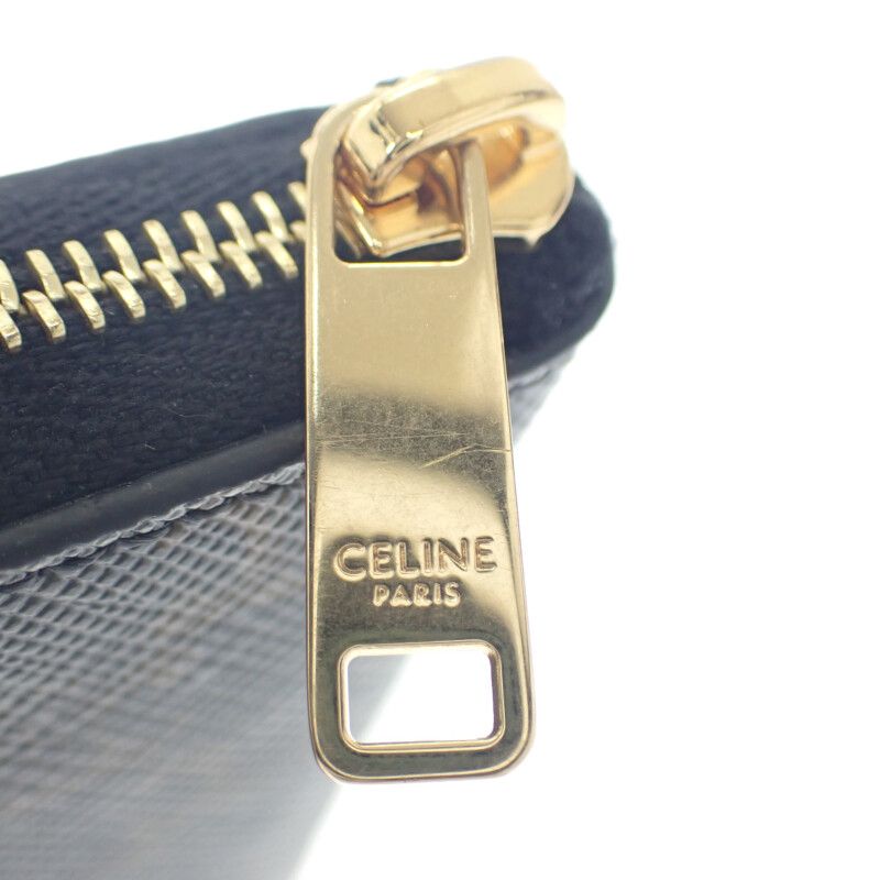 Celine Coin Purse 10 C662 Ca2-38 no Case Triomphe Canvas Black — view 9