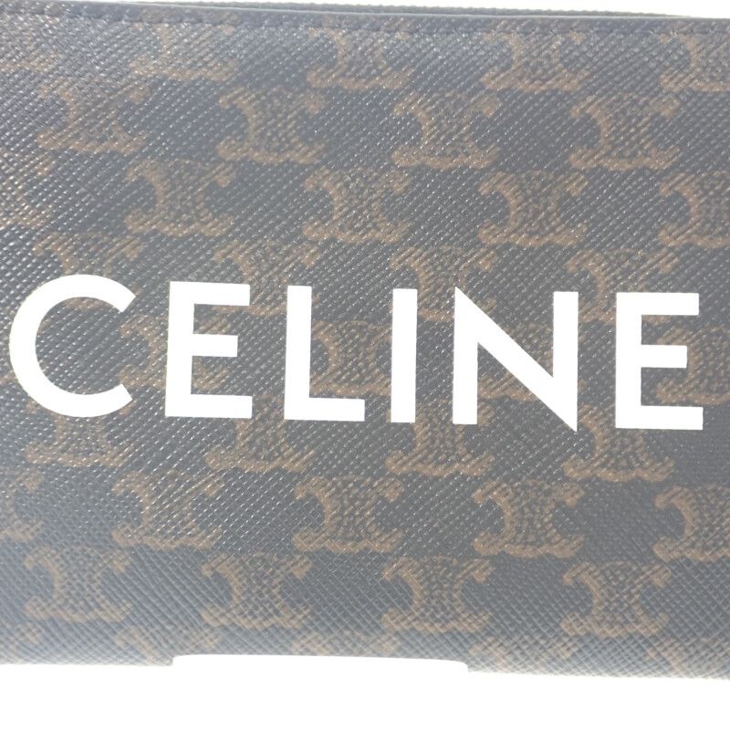 Celine Coin Purse 10 C662 Ca2-38 no Case Triomphe Canvas Black — view 5