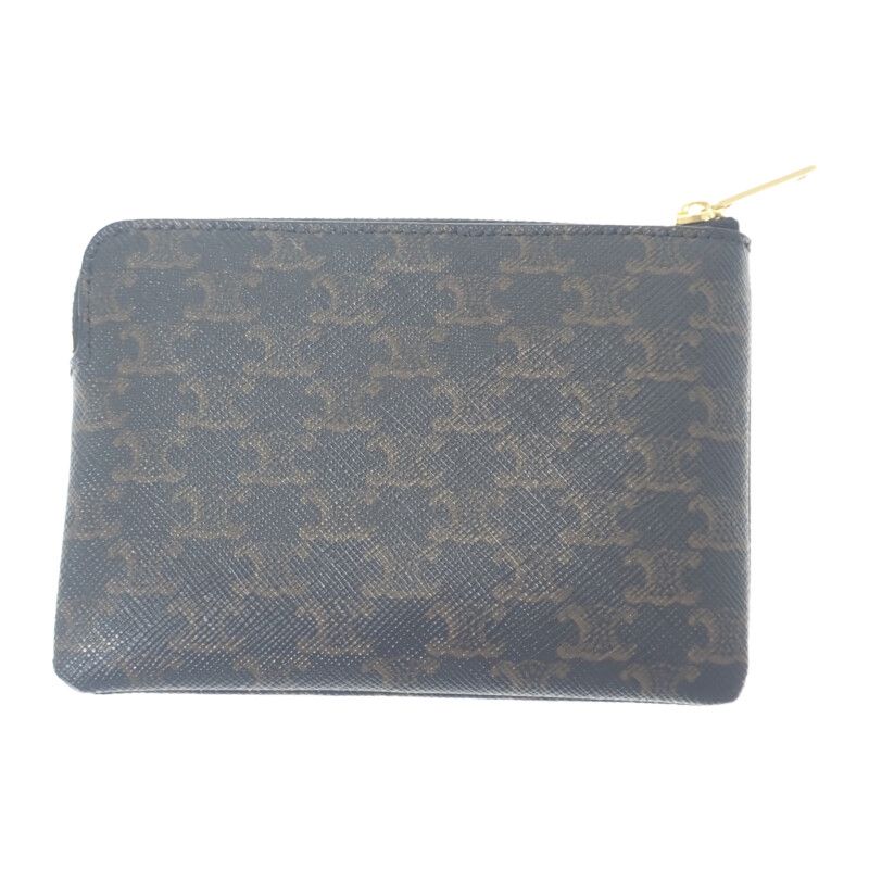 Celine Coin Purse 10 C662 Ca2-38 no Case Triomphe Canvas Black — view 3