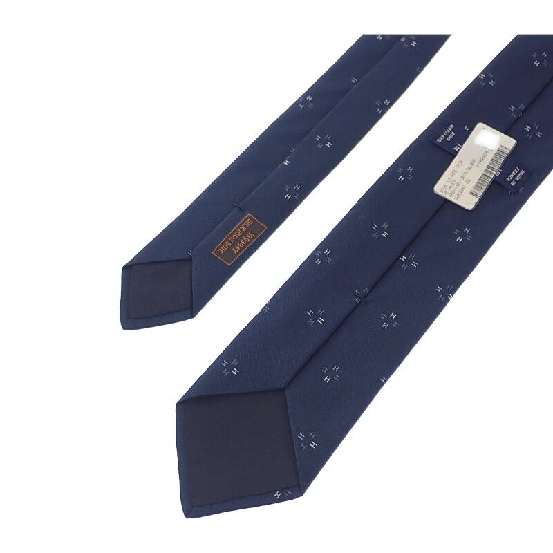 Hermes Silk Tie Petal T-02 Navy — view 3