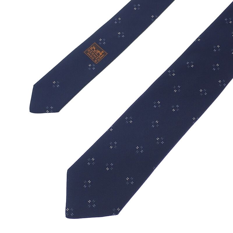 Hermes Silk Tie Petal T-02 Navy — view 2