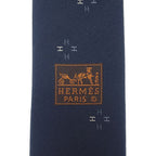 Hermes Silk Tie Petal T-02 Navy — view 5