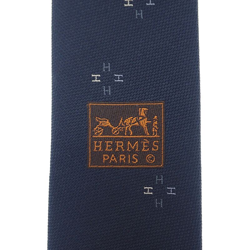 Hermes Silk Tie Petal T-02 Navy — view 5