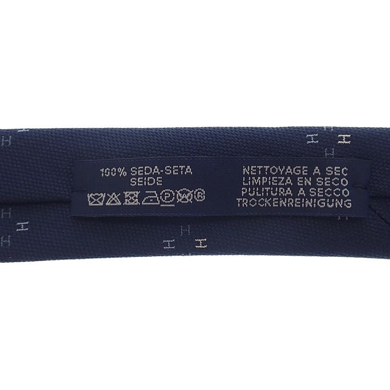 Hermes Silk Tie Petal T-02 Navy — view 7