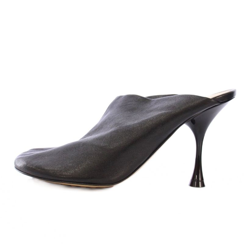 Bottega Veneta Mules Round Toe High Heel Leather One Color 36.5 Black BB — view 2