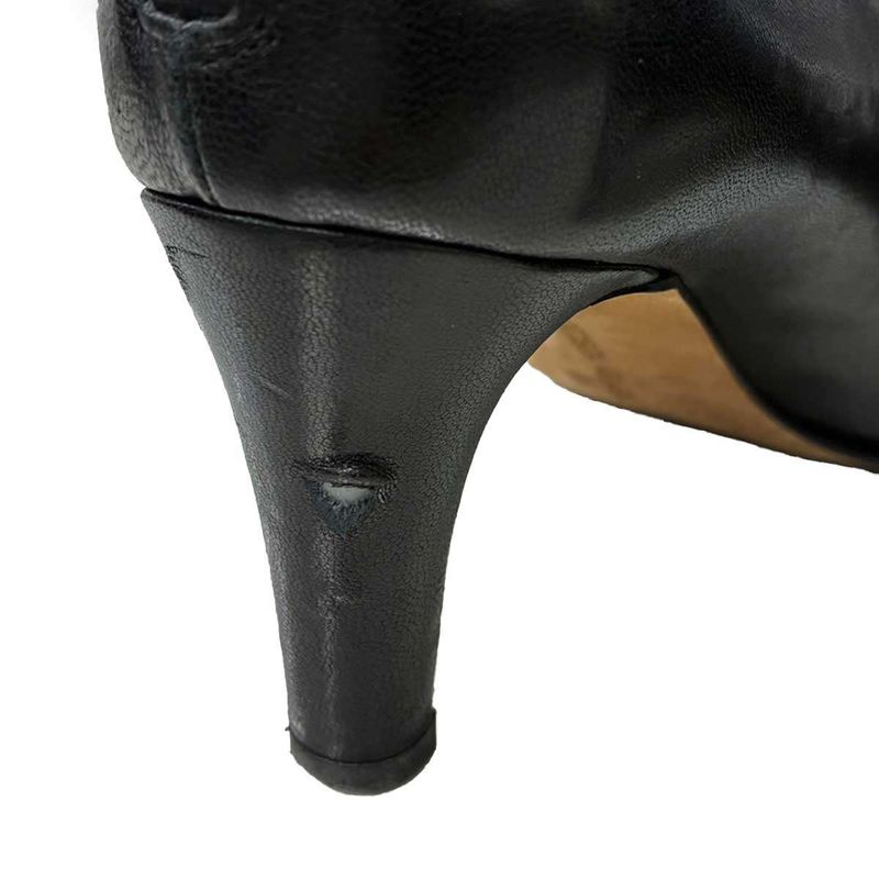 Bottega Veneta Bloc Block Leather Heel Ankle Boots Black 36 — view 7