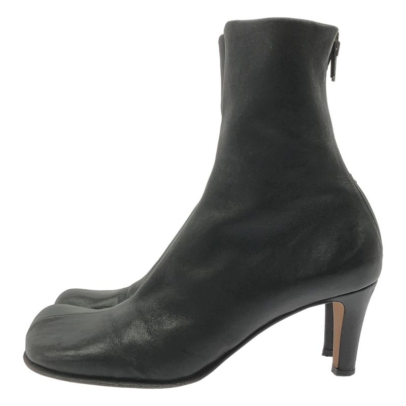 Bottega Veneta Bloc Block Leather Heel Ankle Boots Black 36 — view 2