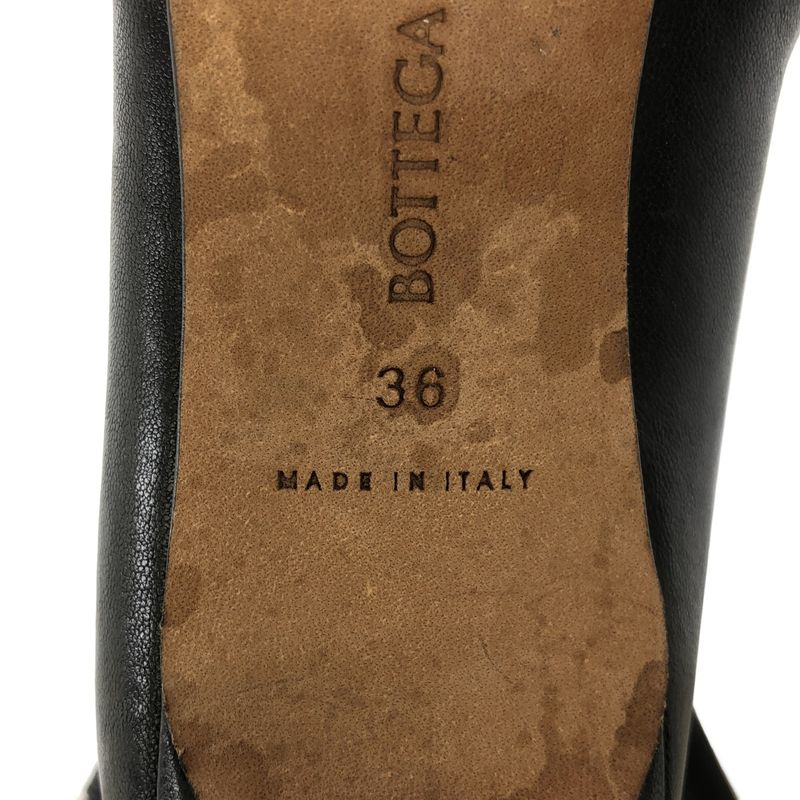 Bottega Veneta Bloc Block Leather Heel Ankle Boots Black 36 — view 6