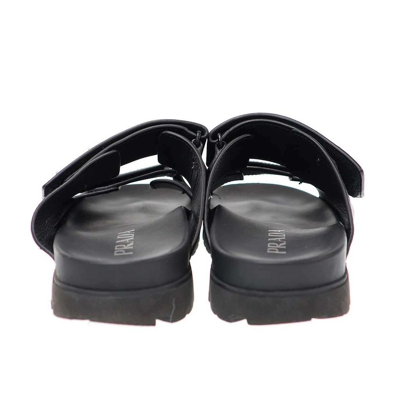 Prada Triangle Lo Velcro Strap Sandals 2 X3129 Black 8 — view 3