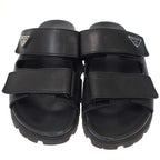 Prada Triangle Lo Velcro Strap Sandals 2 X3129 Black 8 — view 9