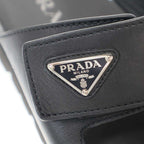 Prada Triangle Lo Velcro Strap Sandals 2 X3129 Black 8 — view 6