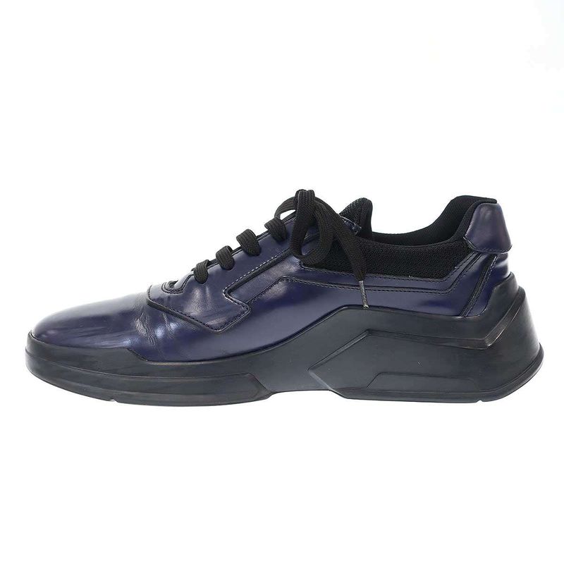 Prada Polarius Leather Sneakers Navy 7 1 2 — view 2