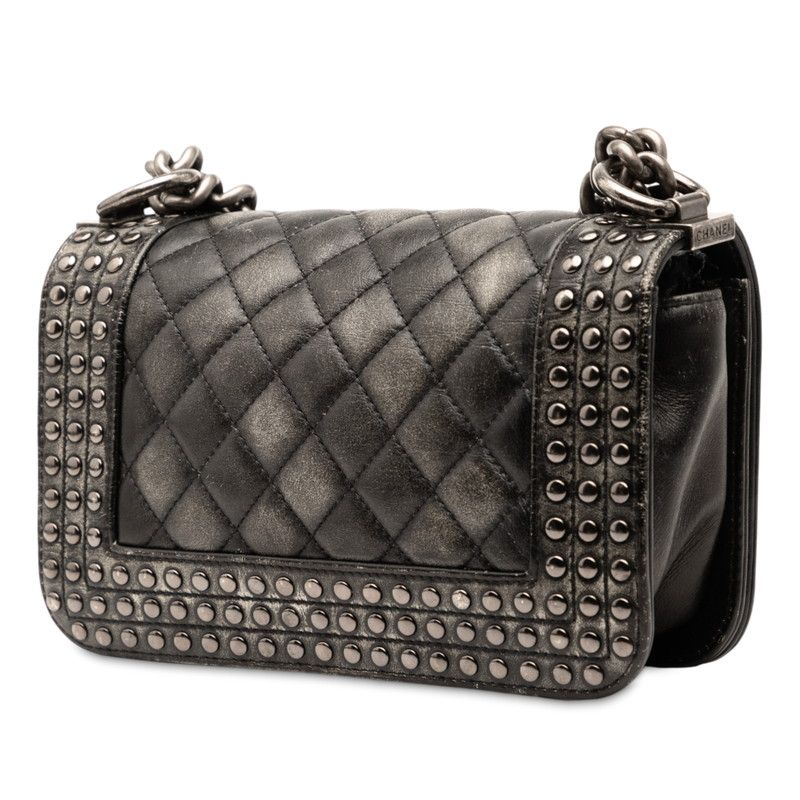 Chanel Studded Boy 20 Chain Bag Black — view 2