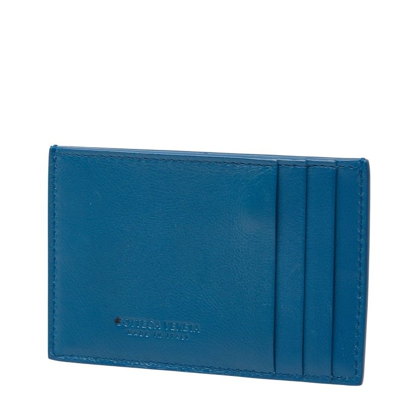 Bottega Veneta Maxi Card Case Pass Blue Leather — view 3