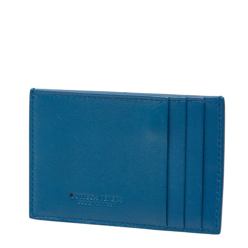 Bottega Veneta Maxi Card Case Pass Blue Leather — view 3