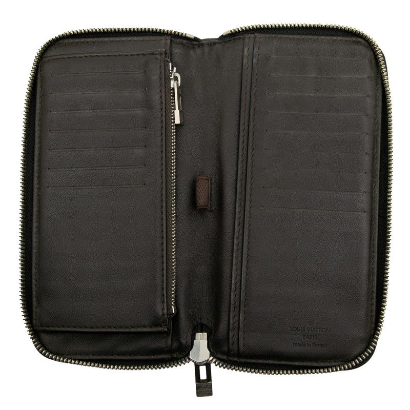Louis Vuitton Damier Jean Ron Gippe Round Zipper Long Wallet Noir Black — view 4