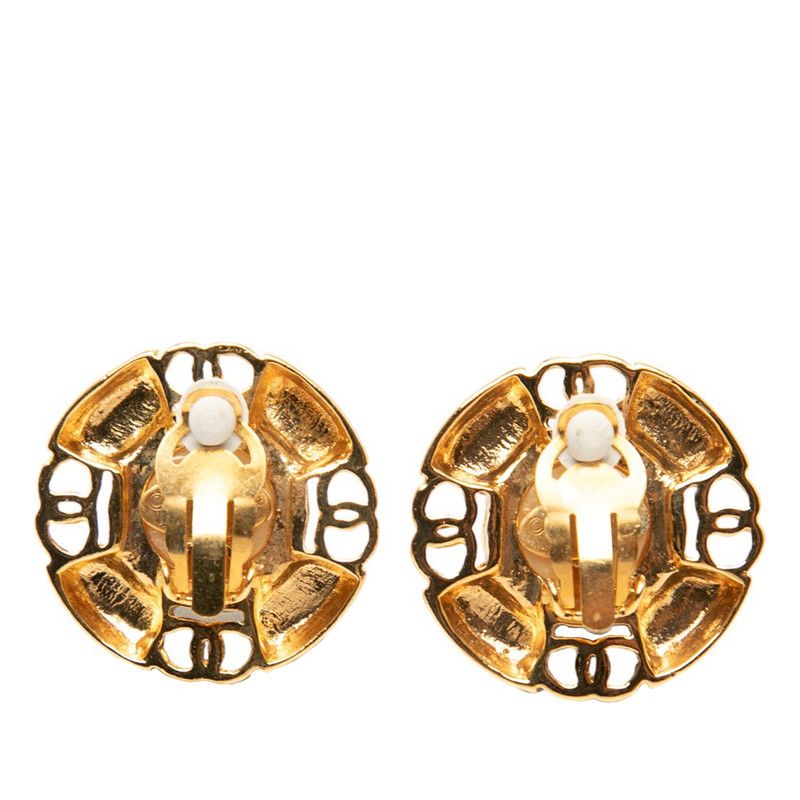 Chanel Vintage Coco Mark Gold Plated Faux Pearl — view 3
