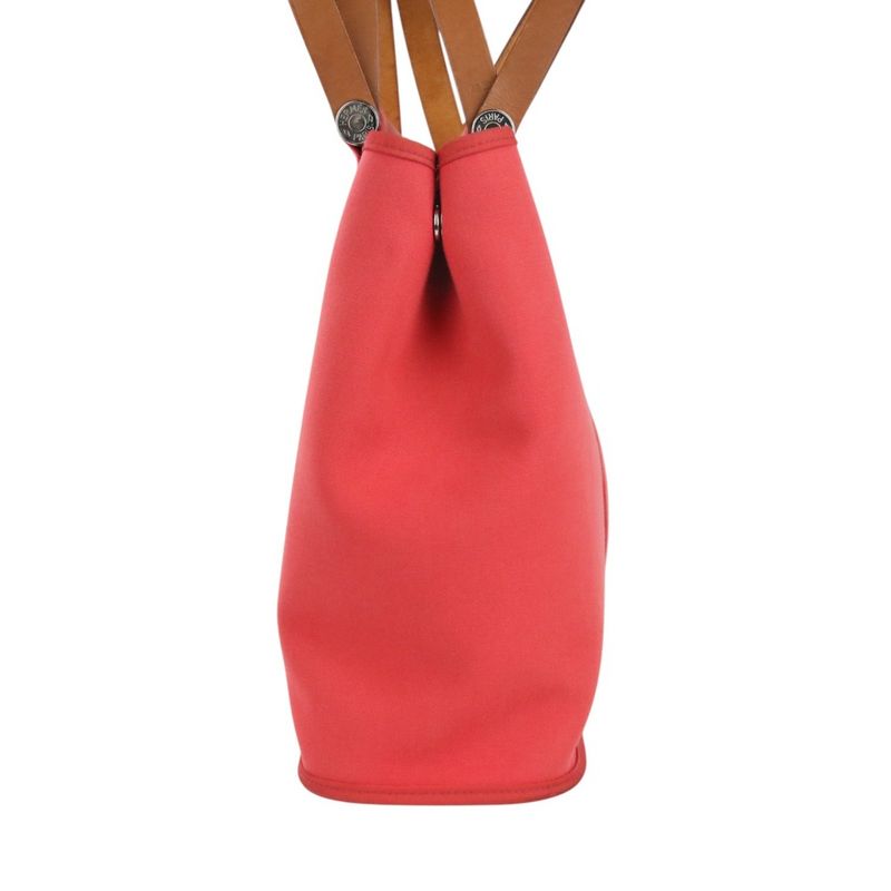 Hermes Cabas UK PM 2-Way Toile Officier Canvas Tote Bag Red — view 4