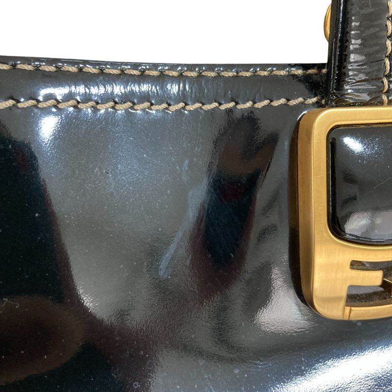 Fendi Chameleon Patent Leather Handbag 8 Black — view 4