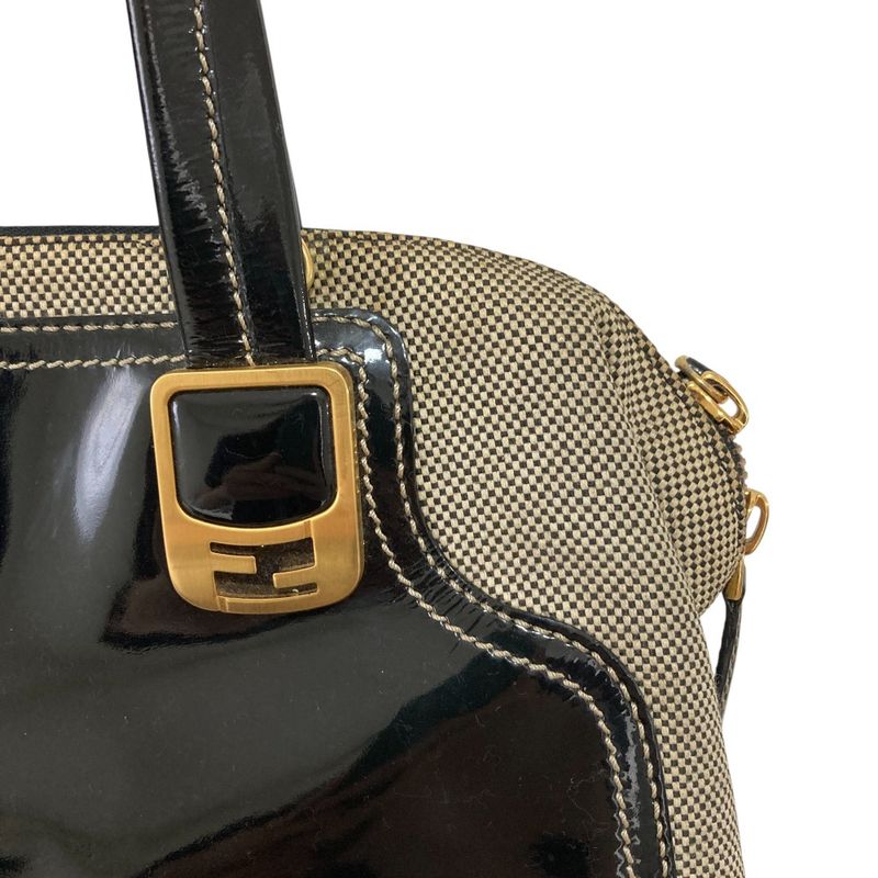 Fendi Chameleon Patent Leather Handbag 8 Black — view 2