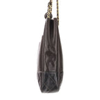 Chanel Quilted Leather Chain Shoulder Bag Brown Gold Color Hardware — view 3
