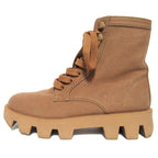 Prada Lace Up Combat Boots Short 35.5 Brown — view 2