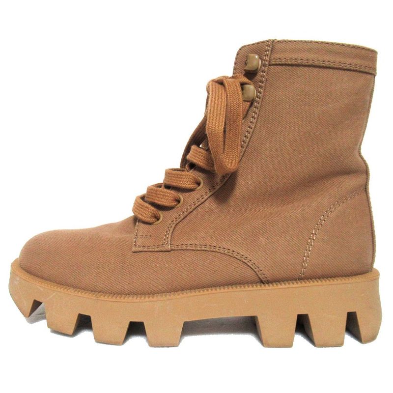 Prada Lace Up Combat Boots Short 35.5 Brown — view 2